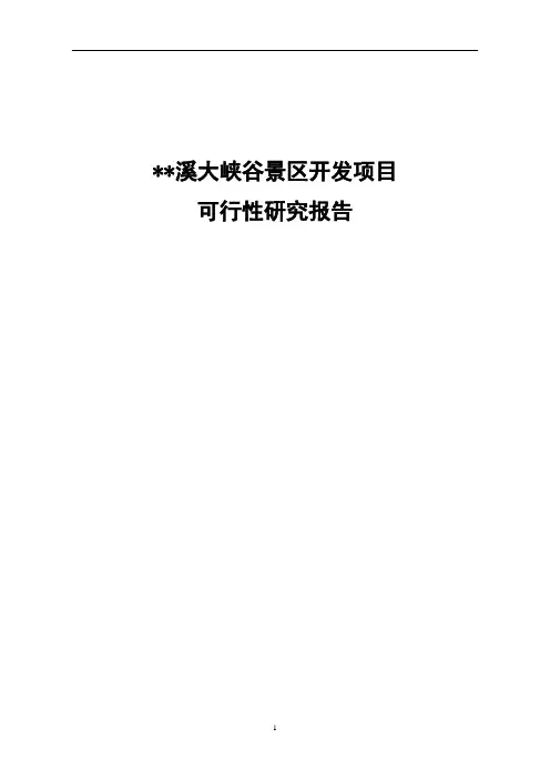 某大峡谷景区开发项目可行性研究报告