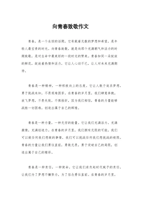 向青春致敬作文