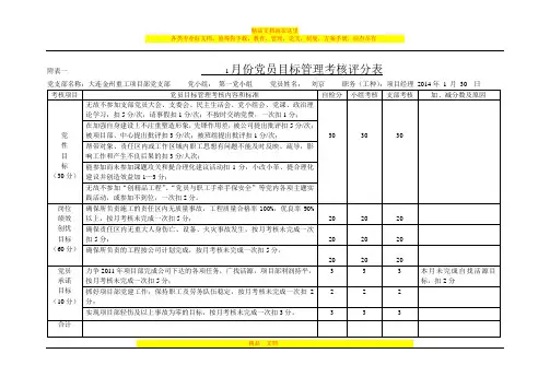 党员目标管理考核评分表(新表)