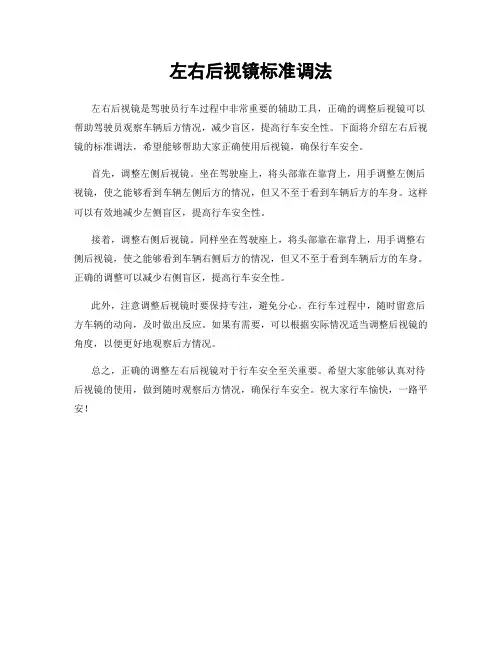 左右后视镜标准调法