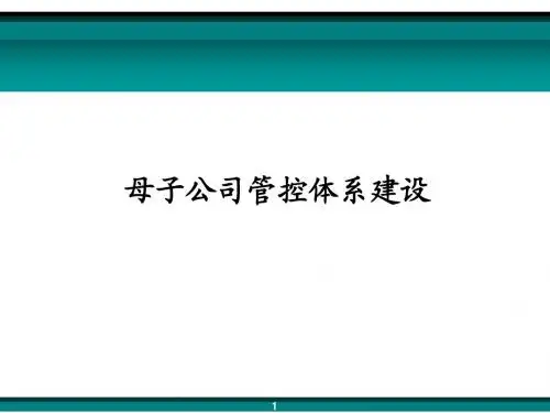 集团母子公司管控教案