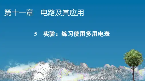 人教版高中物理必修第3册 第11章 5 实验:练习使用多用电表