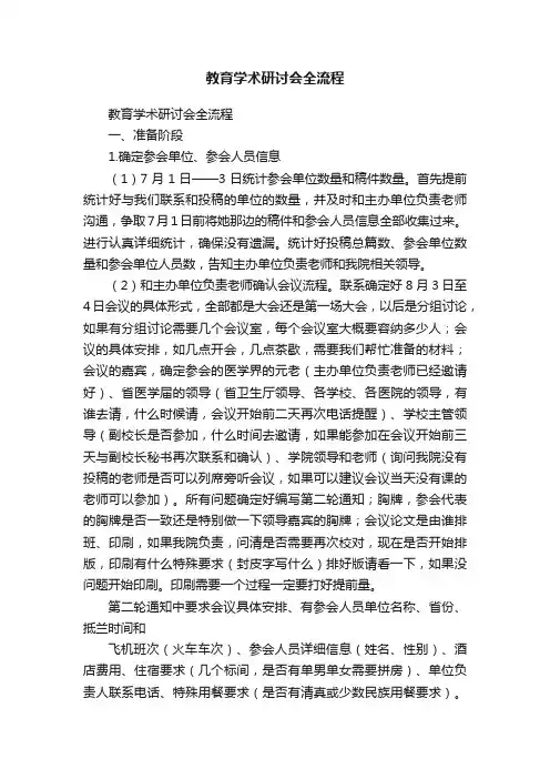 教育学术研讨会全流程