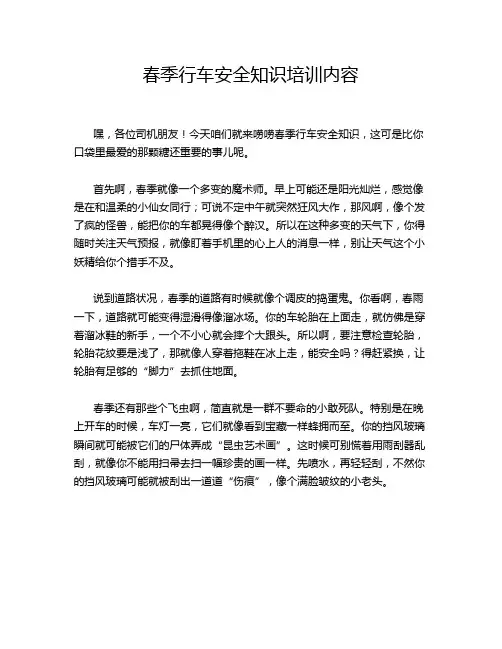 春季行车安全知识培训内容