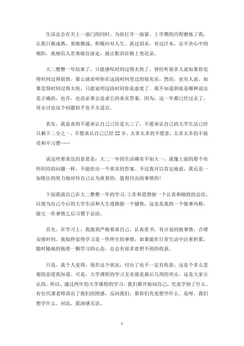 2020大二学年个人总结(最新)