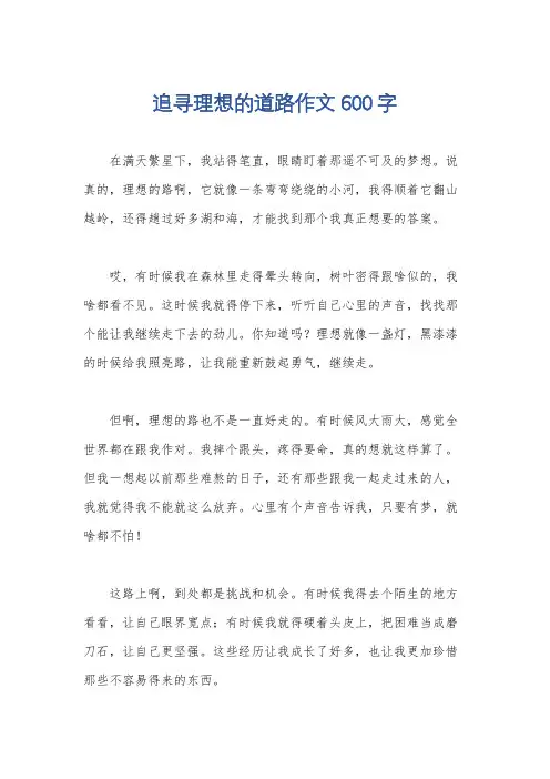 追寻理想的道路作文600字