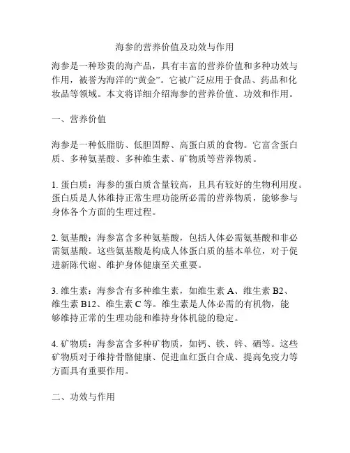 海参的营养价值及功效与作用