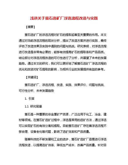 浅谈关于萤石选矿厂浮选流程改造与实践
