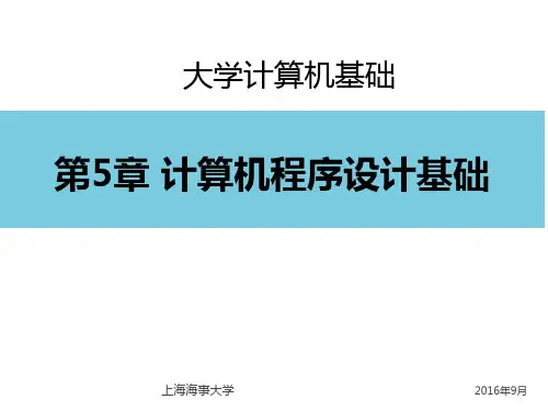 大学计算机基础课件第5章 计算机程序设计基础