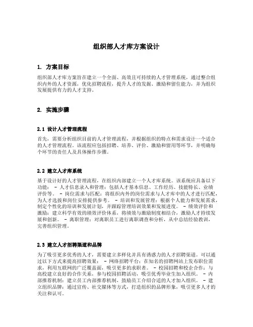 组织部人才库方案设计