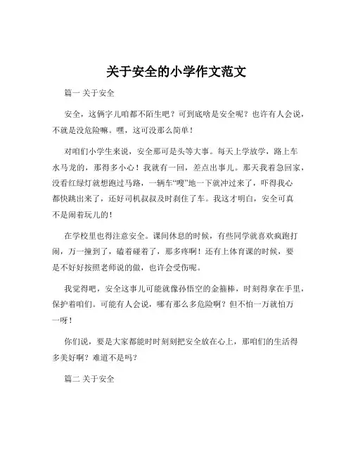 关于安全的小学作文范文