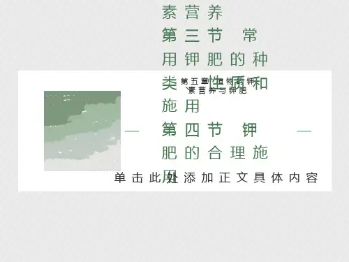 植物钾素营养与钾肥