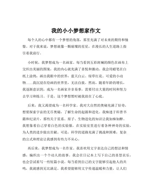 我的小小梦想家作文