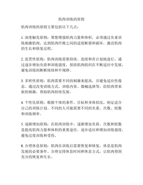 肌肉训练的原则
