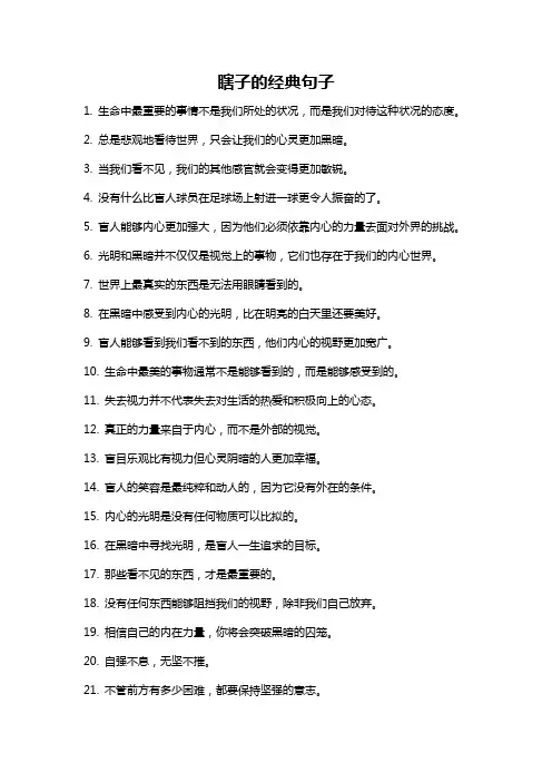 瞎子的经典句子