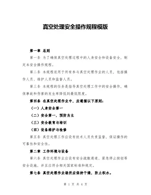 真空处理安全操作规程模版