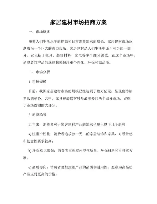 家居建材市场招商方案