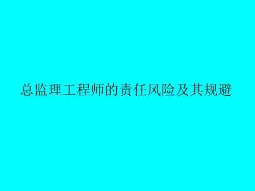 总监理工程师的责任风险及其规避