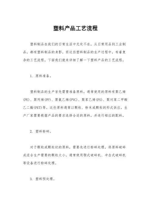 塑料产品工艺流程