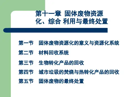 第十一章固体废物资源化、综合利用与最终处置详解