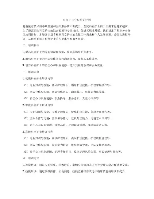 科室护士分层培训计划