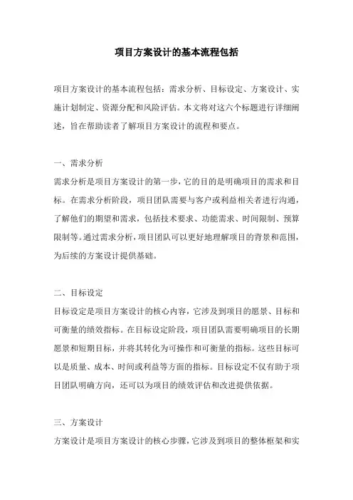 项目方案设计的基本流程包括