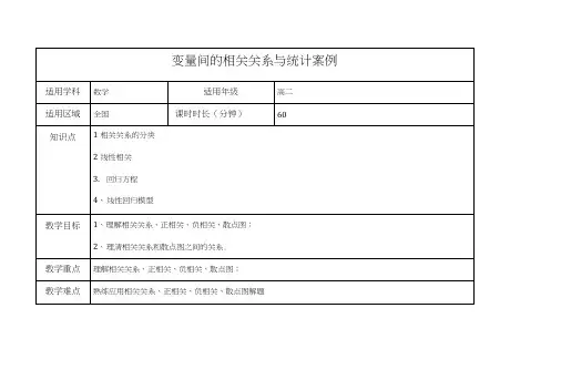 变量间的相关关系与统计案例教案.docx
