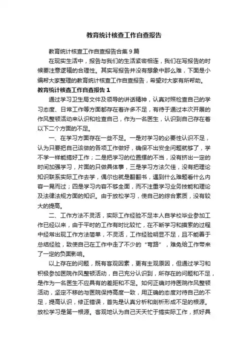 教育统计核查工作自查报告