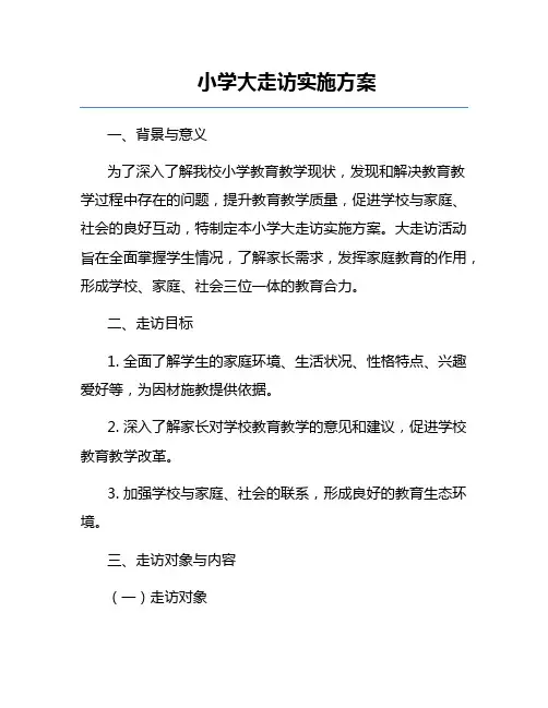 小学大走访实施方案