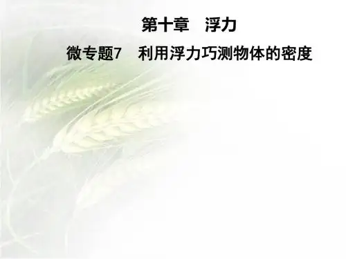 人教版八年级物理下册第十章微专题7 利用浮力巧测物体的密度