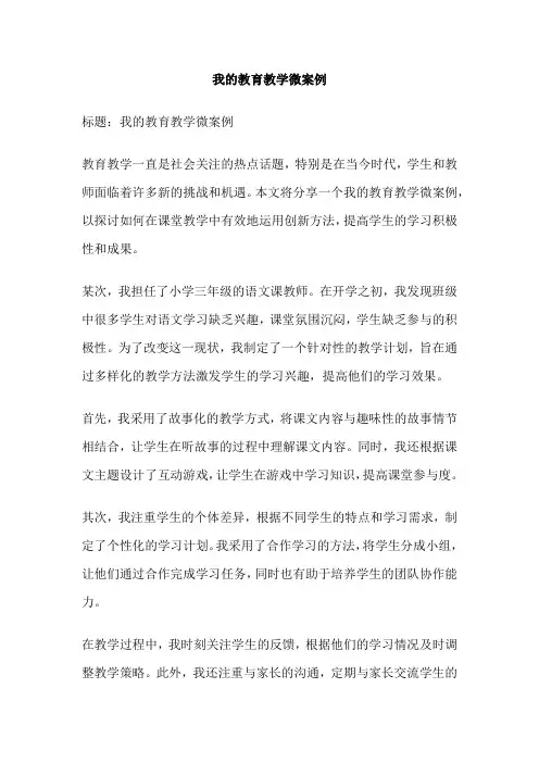 我的教育教学微案例