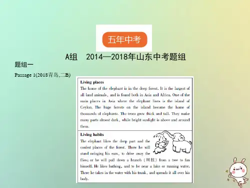 2019届中考英语复习专题十九选择型阅读试卷部分含18年中考真题精解精析课件