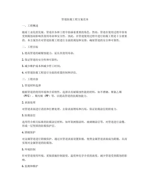 管道防腐工程方案范本