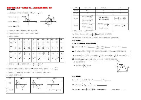 福建省建瓯二中高一数学下册(1、三角函数及图象性质)练习 试题