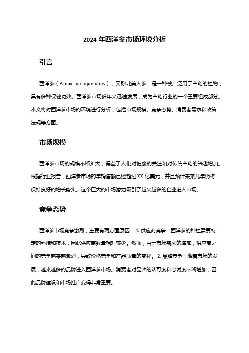 2024年西洋参市场环境分析