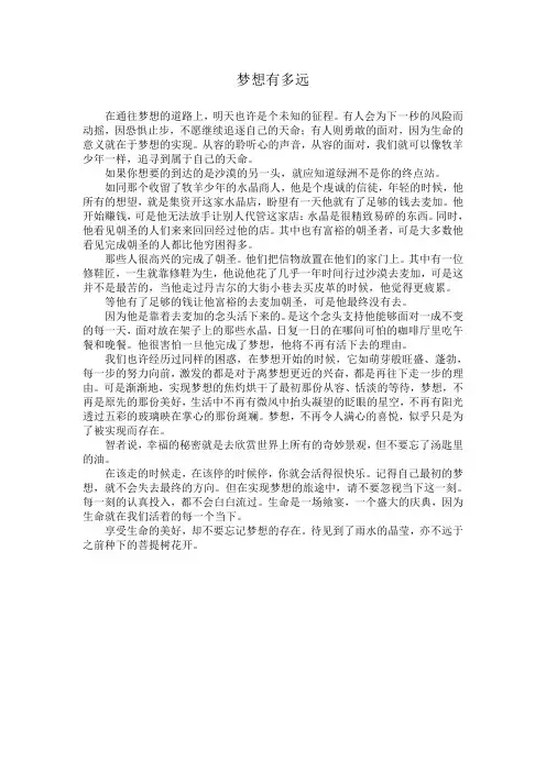 梦想有多远