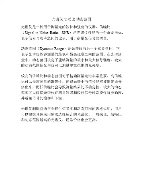 光谱仪 信噪比 动态范围