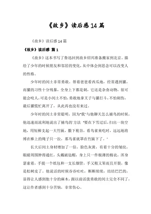 《故乡》读后感14篇