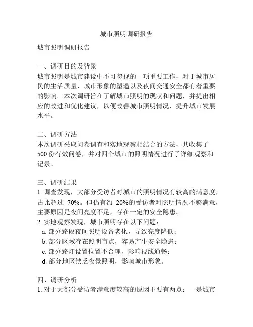 城市照明调研报告