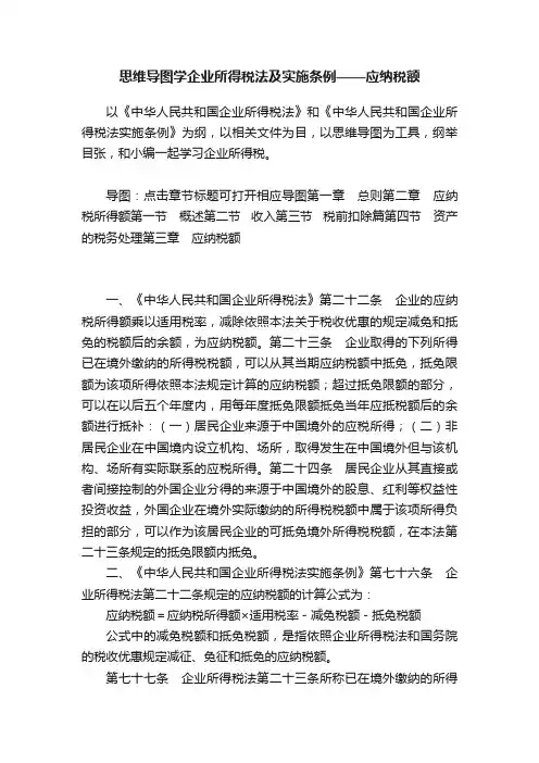 思维导图学企业所得税法及实施条例——应纳税额