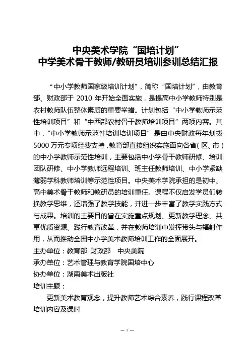 参加中央美术学院国培总结汇报