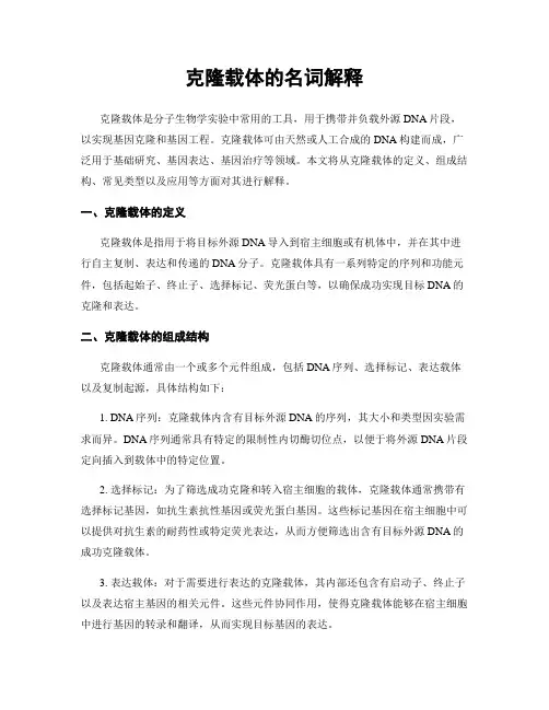 克隆载体的名词解释