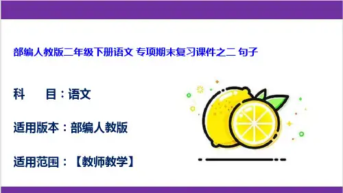 部编人教版二年级下册语文 专项期末复习课件之二 句子