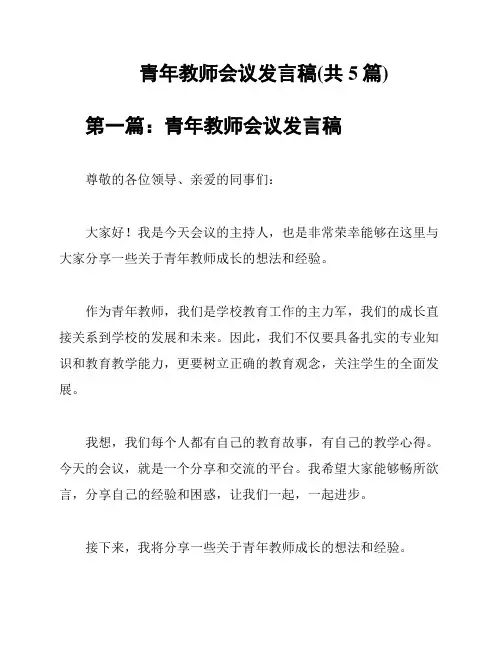 青年教师会议发言稿(共5篇)