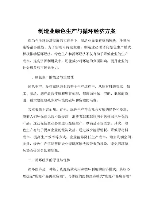 制造业绿色生产与循环经济方案