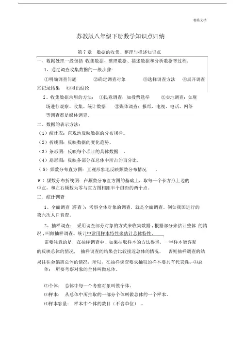 苏教版八年级数学下册知识点(详细精华版).docx