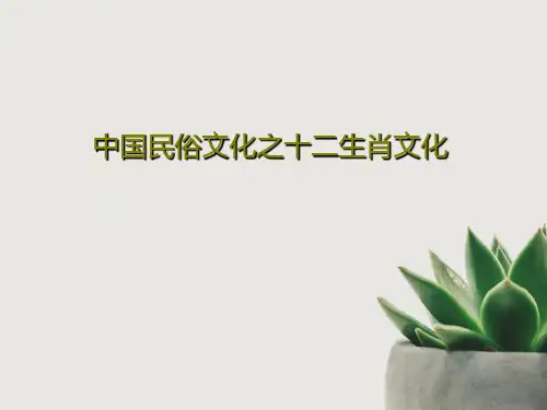中国民俗文化之十二生肖文化共18页PPT