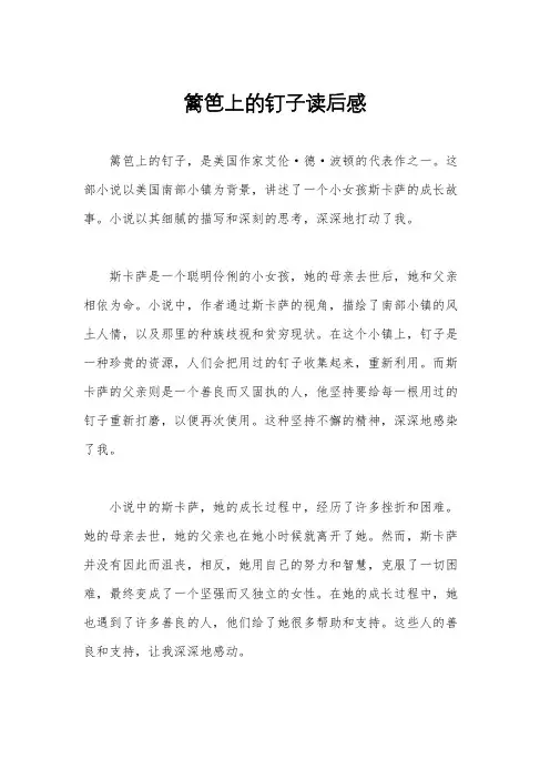 篱笆上的钉子读后感