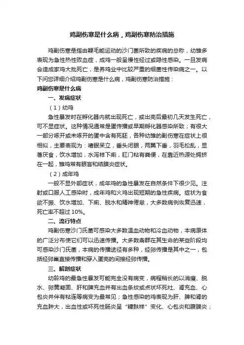鸡副伤寒是什么病，鸡副伤寒防治措施