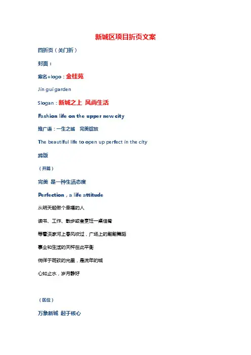 新城区项目折页文案